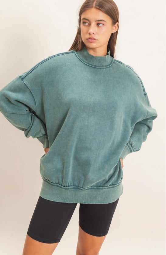 Daisy mock neck sweatshirt