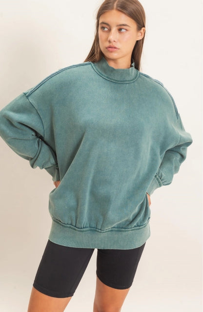 Daisy mock neck sweatshirt