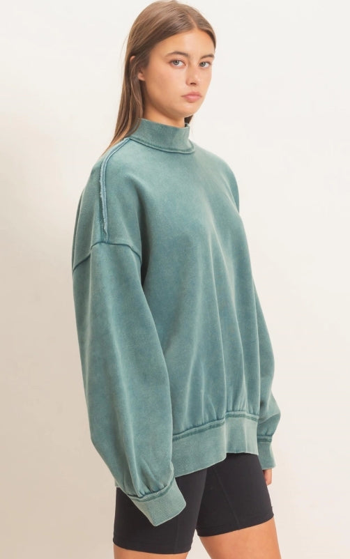 Daisy mock neck sweatshirt