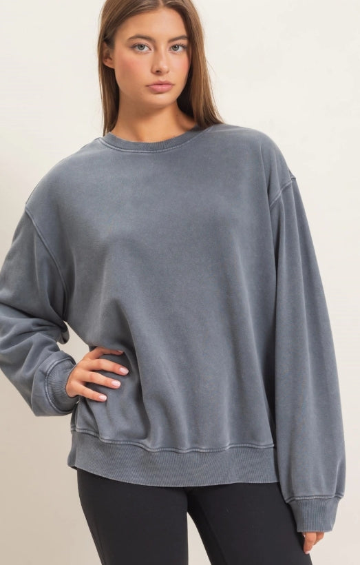Ellie mineral wash crewneck