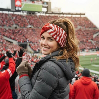 Scarlet Game Day Knit Headband, handmade in USA