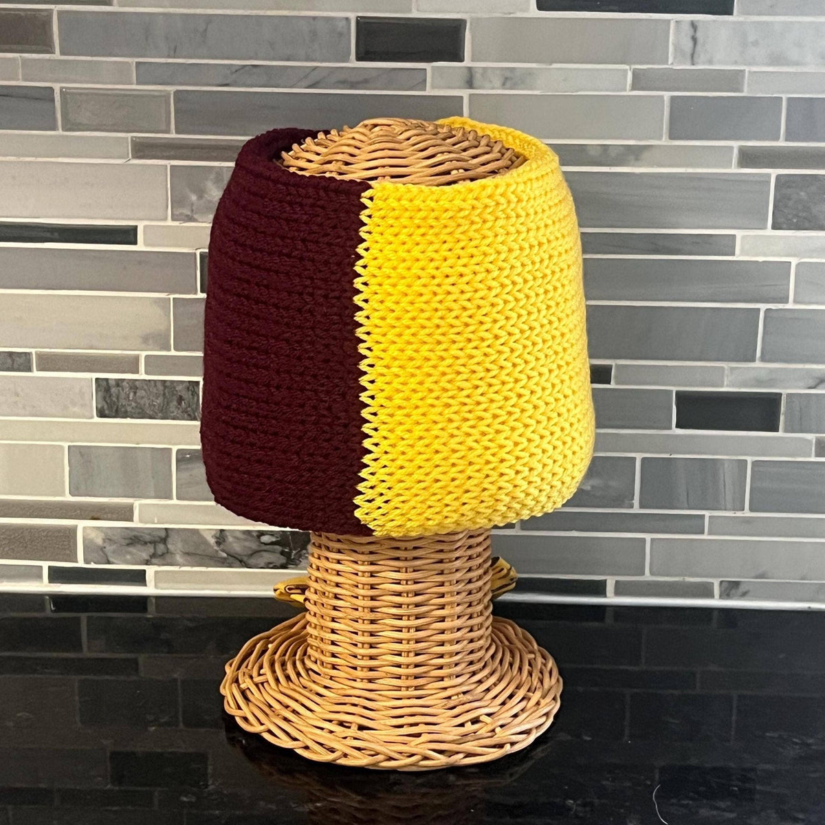 Maroon Gold Knit Headband, Team Spirit Handmade Ear Warmer