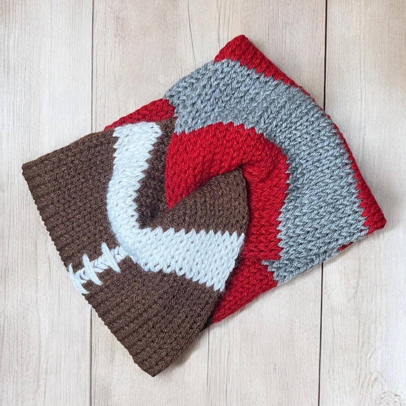 Scarlet Game Day Knit Headband, handmade in USA