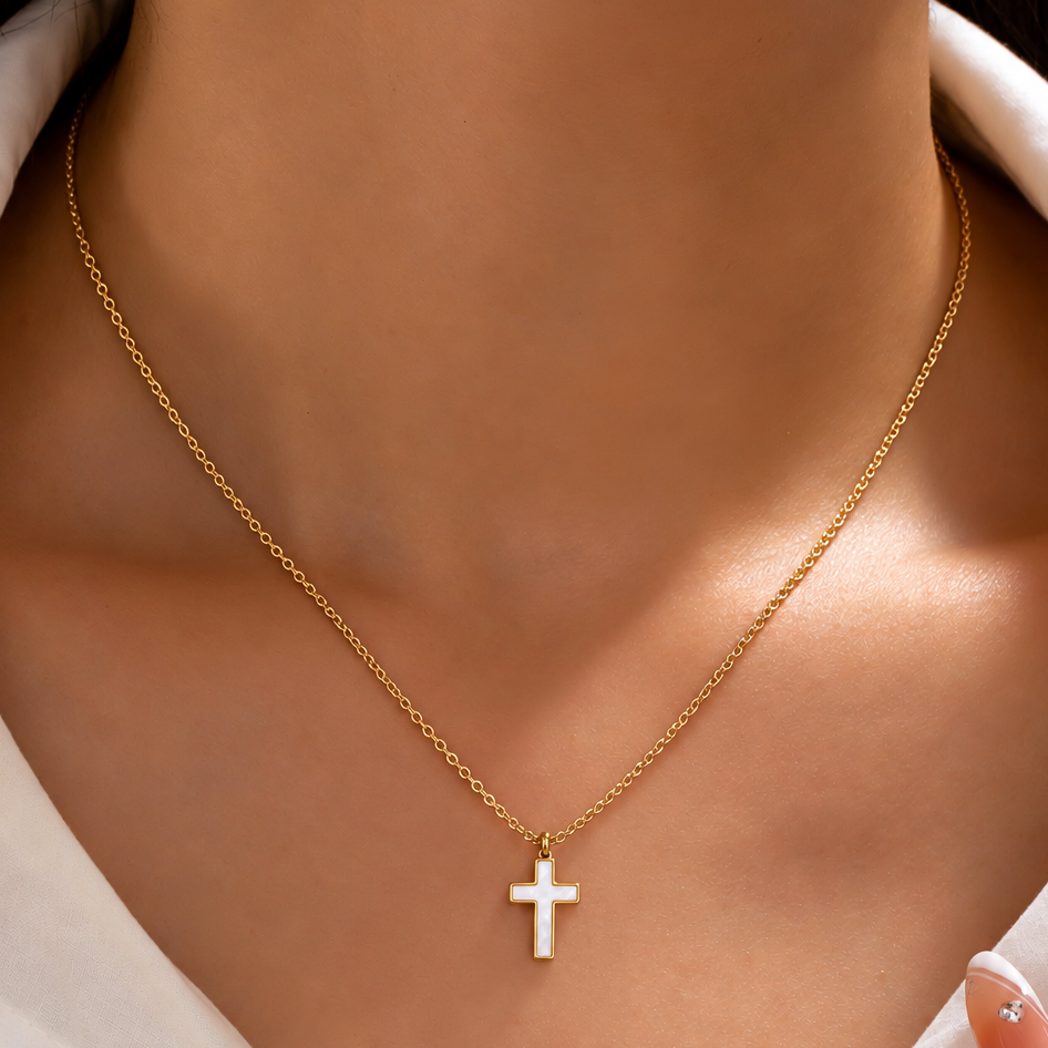 Emmalynn 18K STAINLESS STEEL TARNISH FREE CROSS NECKLACE