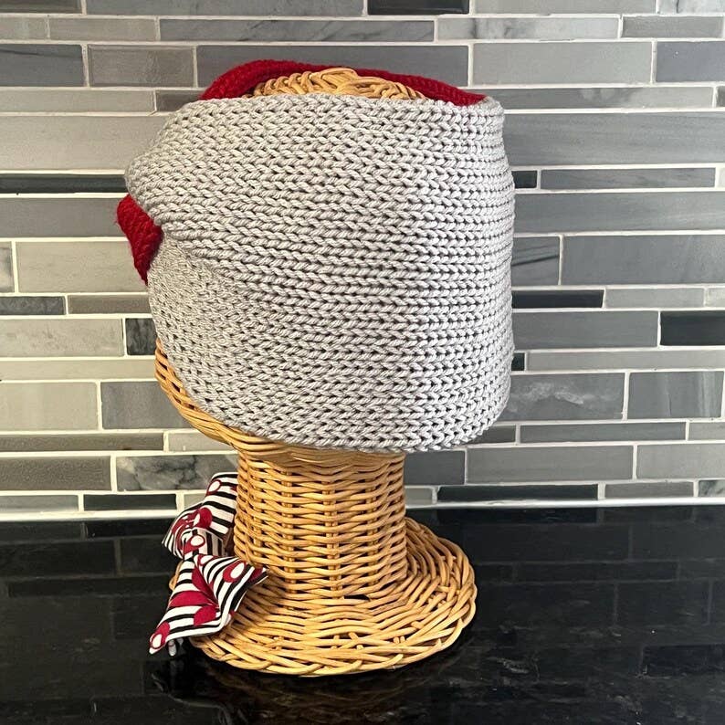Scarlet Game Day Knit Headband, handmade in USA