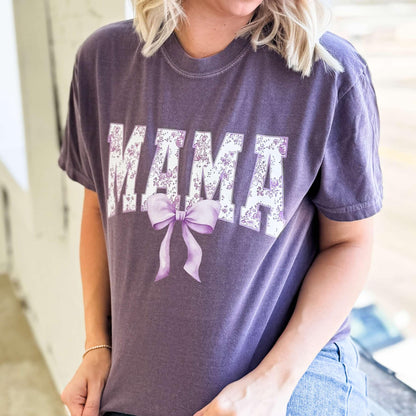 Purple Mama Bow Graphic Tee