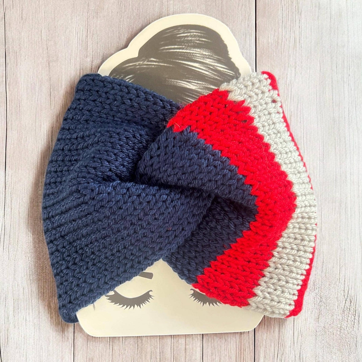 Red and Blue Knit Headband | Team Spirit Headband 