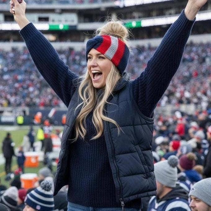 Red and Blue Knit Headband | Team Spirit Headband 