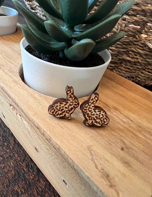 Leopard bunny earrings
